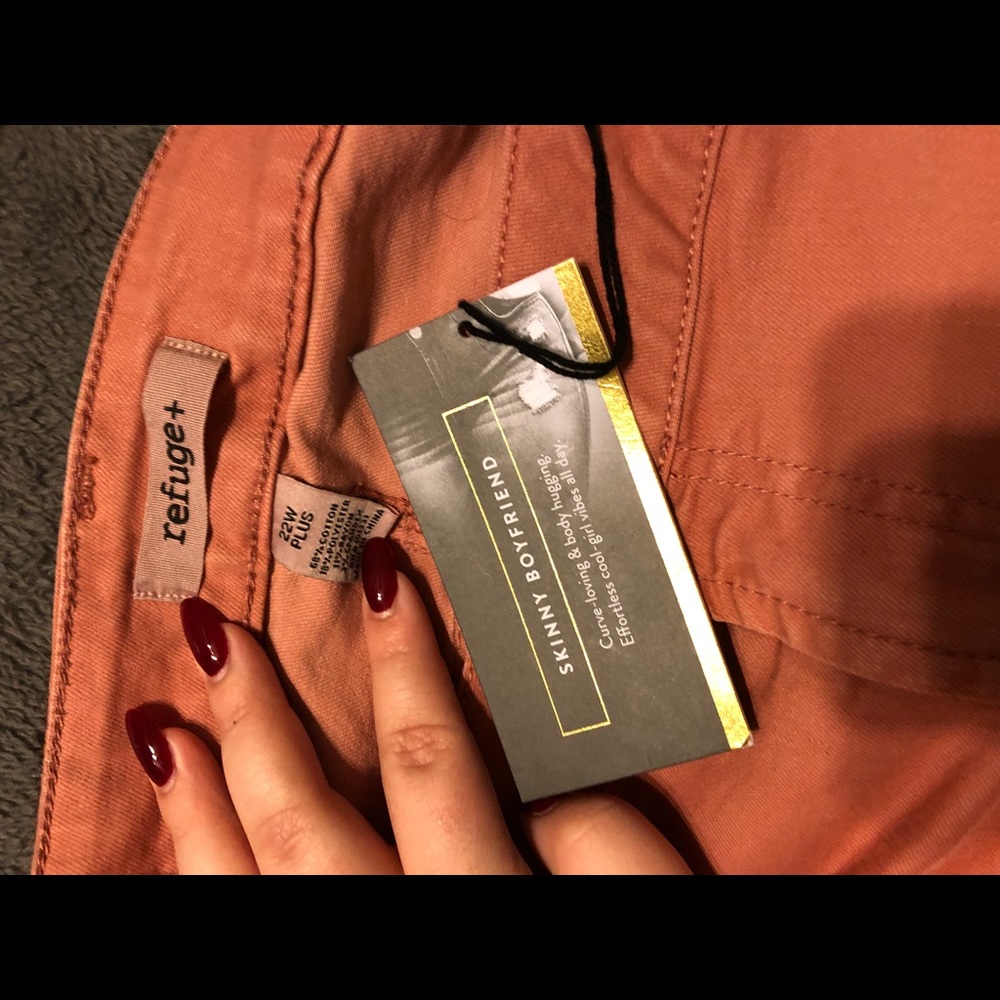 Charlotte Russe coral boyfriend new jeans